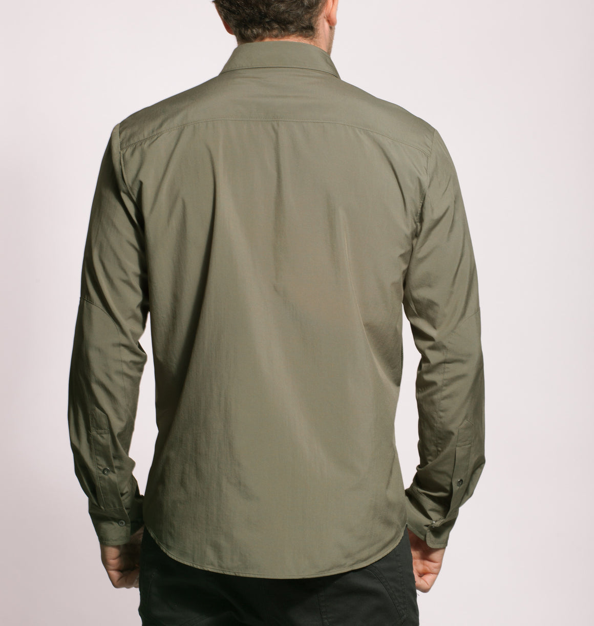 long sleeve OD green front view