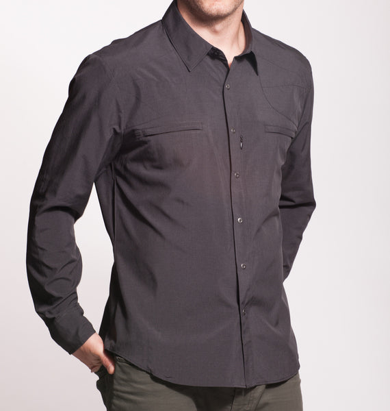 Long Sleeve Gun Metal Color Front View