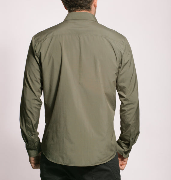 Long sleeve OD Green back view